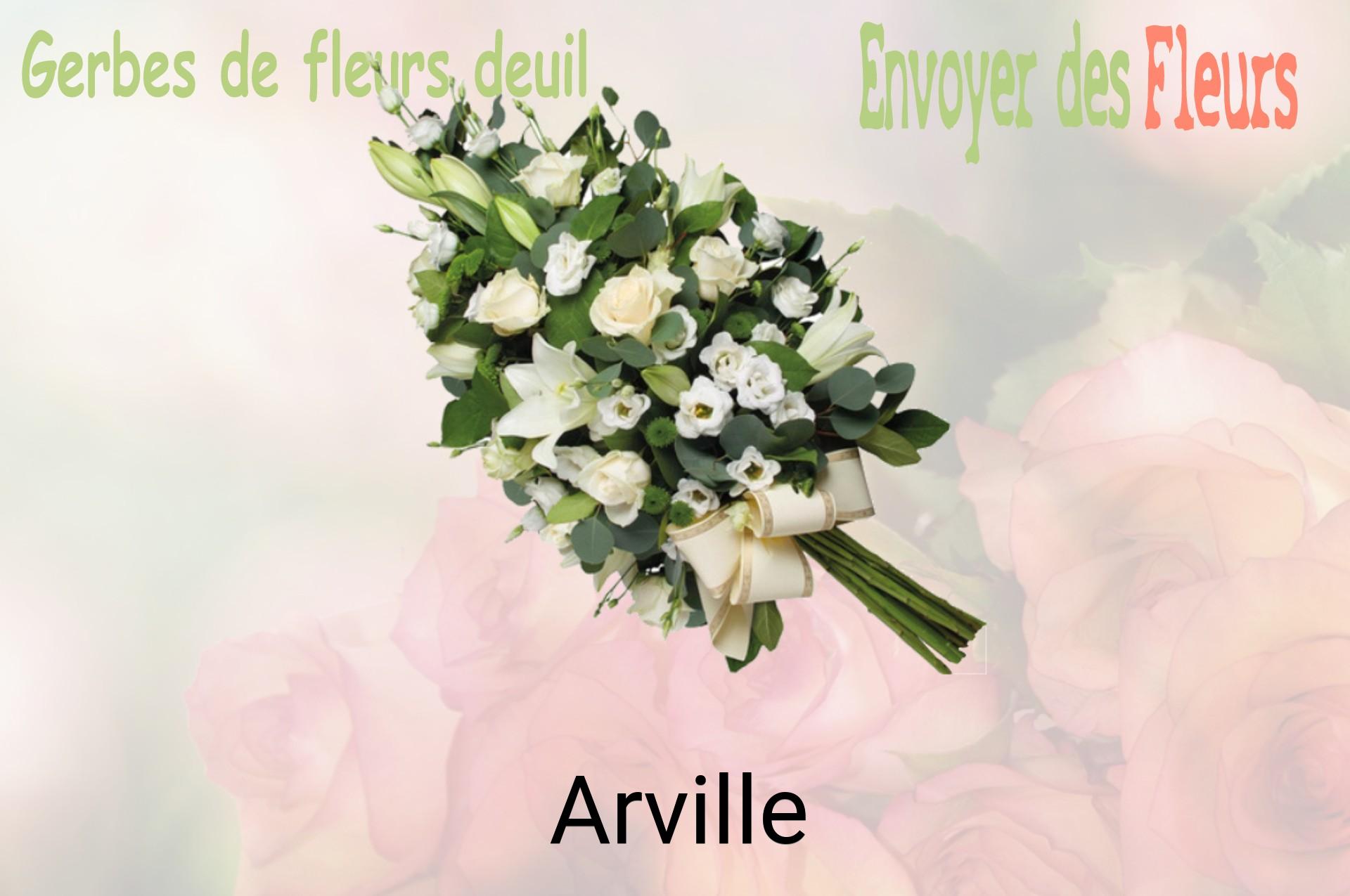 Gerbe de fleurs de deuil livrée à Arville